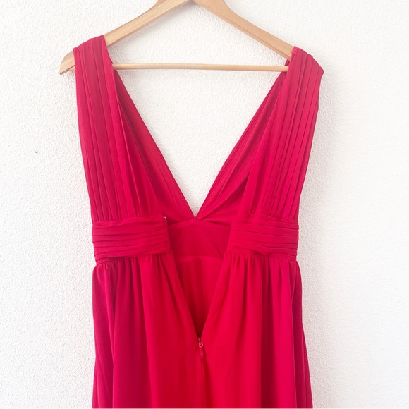 Lulus Heavenly Hues Deep V-Neck Formal Gown Maxi Dress in Red - Picture 8 of 9